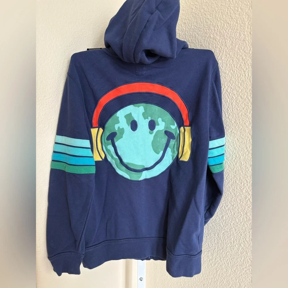 Gap Kids Earth Smiley Long Sleeve Zip Up Hoodie - Size XXL
